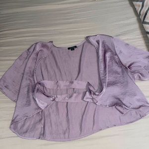 Purple silk tie shirt
